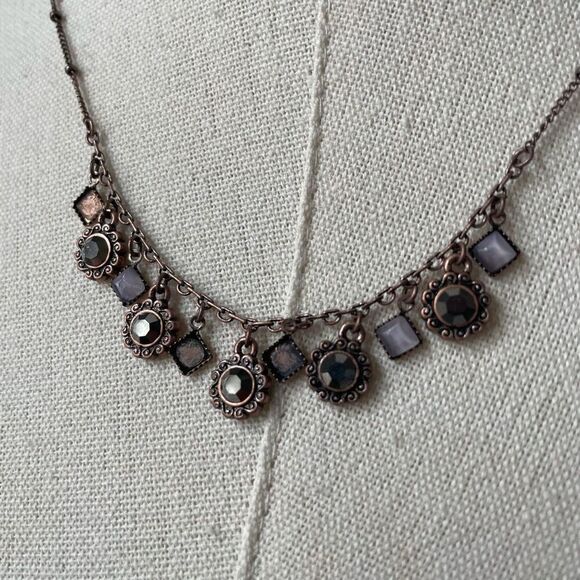 Demure Retired Lia Sophia Necklace Copper Grey - Picture 2 of 4